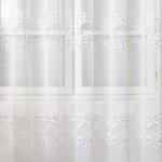 Fehér hímzett leveles függöny