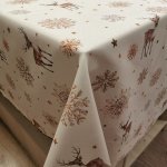 Őzikés vízlepergető karácsonyi abrosz