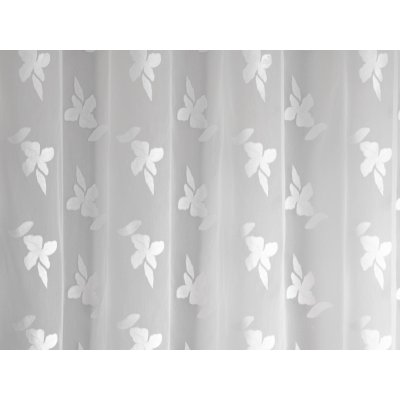 Fehér szövött virágos függöny