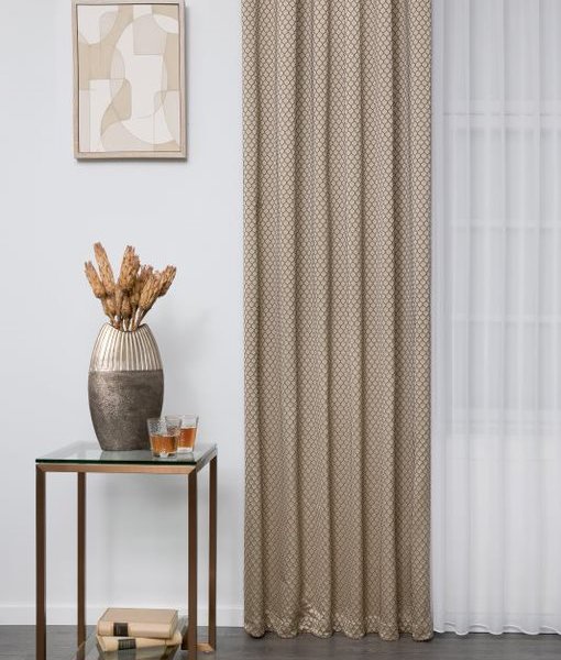 Barna mintás selyemfényű dekor