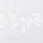 Fehér hímzett virágos tüll függöny