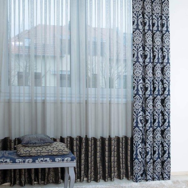 Mélykék mintás dekor