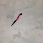 Ezüst szarvasos karácsonyi abrosz