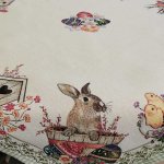 Zöld kockás nyuszis asztalközép 100x100