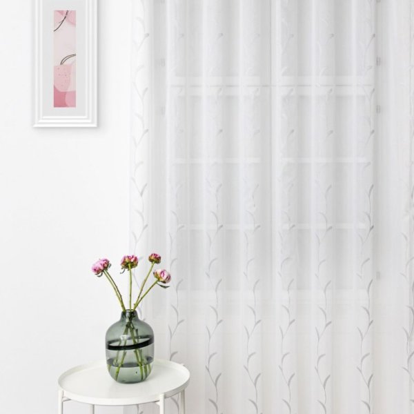 Ezüst leveles sablé függöny