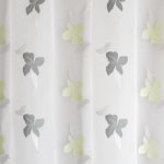 Zöld szövött virágos függöny