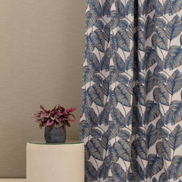 Kék nagy leveles dekor