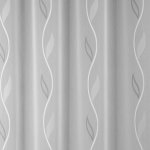 Szürke-fehér levélmintás függöny