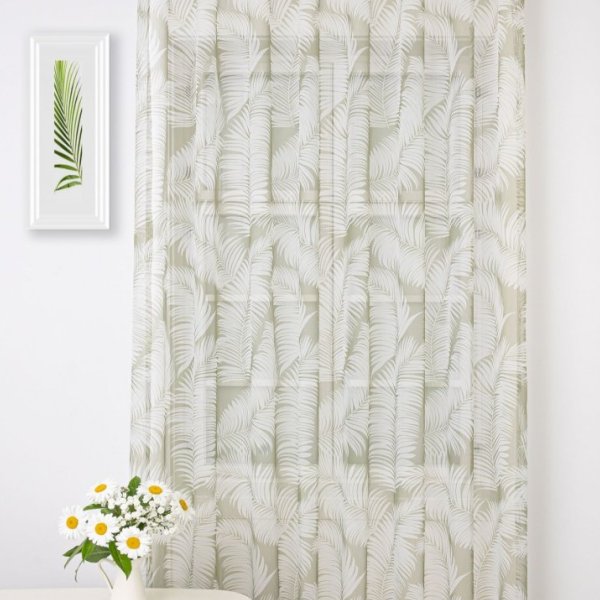 Zöld leveles függöny