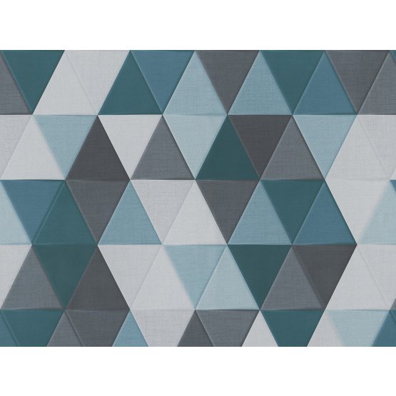 Kék háromszög mintás dimout