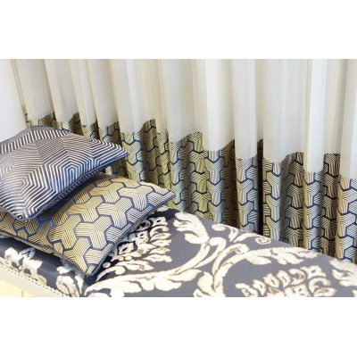 Sötétkék modern mintás dekor