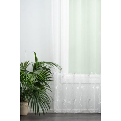 Ecrü hímzett virágos függöny