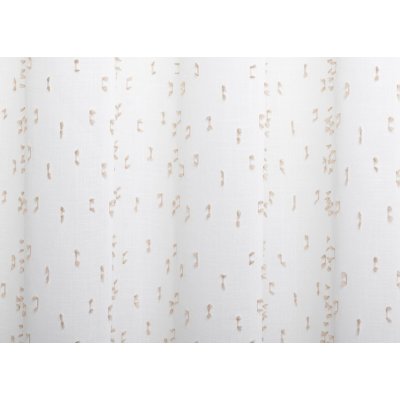 Törtfehér alapon apró drapp csomós függöny