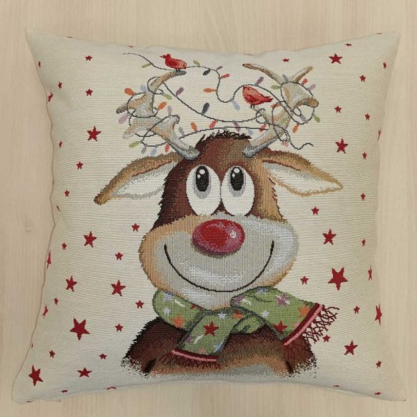 Szarvasos karácsonyi díszpárna