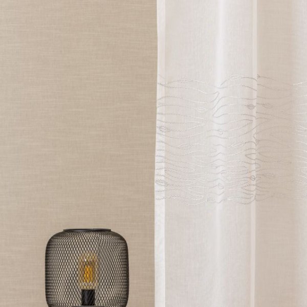 Ezüst mintával szőtt modern függöny