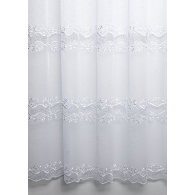 Fehér hímzett leveles függöny