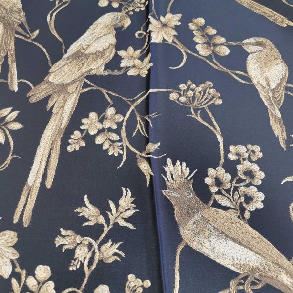 Sötétkék madaras dekorfüggöny