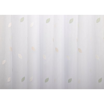 Zöld-ecrü levélmintás függöny