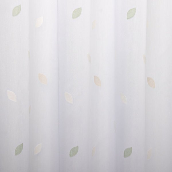 Zöld-ecrü levélmintás függöny