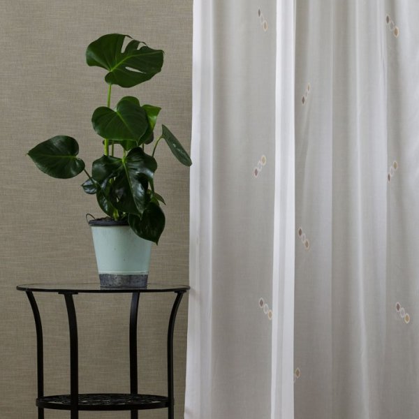 Café-latte apró mintás sablé függöny