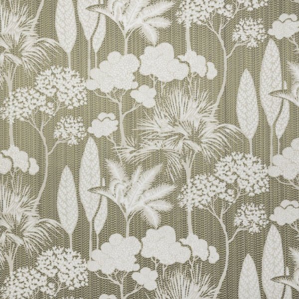 Mohazöld alapú szövött virágos dekor