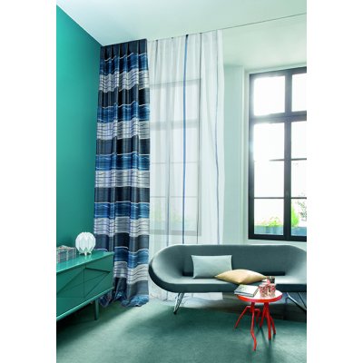 Kék fényes csíkos dekor