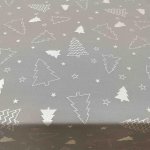 Szürke alapú ezüst fenyős abrosz