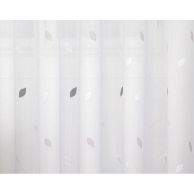 Fehér-szürke levélmintás függöny