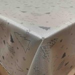 Ezüst alapú szürke fenyős abrosz