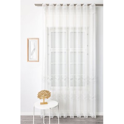 Ecrü hímzett leveles függöny