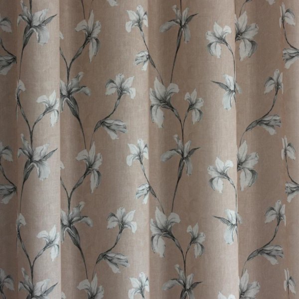 Liliom mintás púder színű függöny