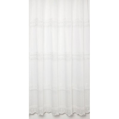 Hímzett törtfehér klasszikus fényáteresztő