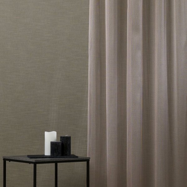 Café-latte anyagában csíkos függöny