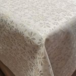 Drapp-ezüst hópelyhes impregnált abrosz