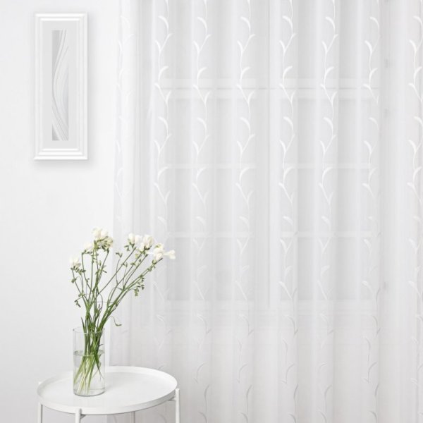 Fehér leveles sablé függöny