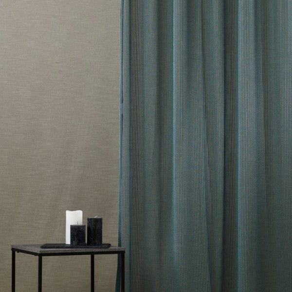 Türkiz anyagában csíkos függöny