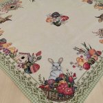 Zöld kockás nyuszis asztalközép 100x100