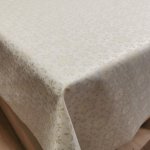 Drapp-ezüst hópelyhes impregnált abrosz