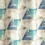 Türkiz-kék geometriai mintás dekor