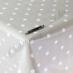 Bézs pöttyös viaszosvászon abrosz