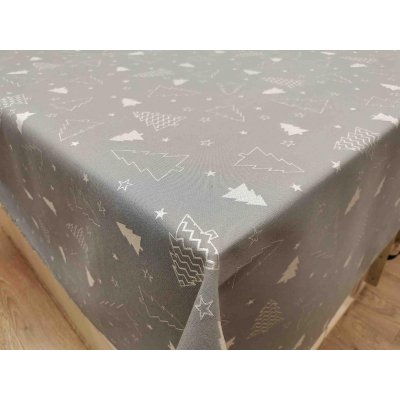 Szürke alapú ezüst fenyős abrosz