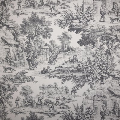 Vintage udvari élet dekor (szürke)