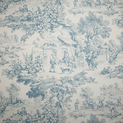 Vintage udvari élet dekor (kék)