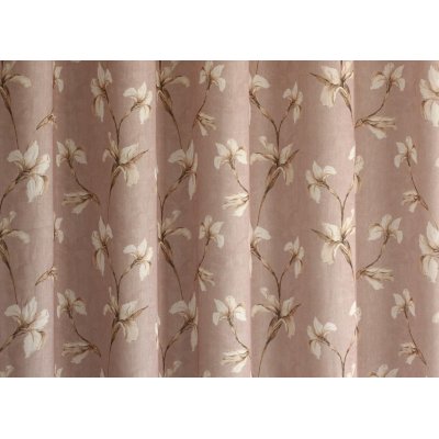 Liliom mintás mályva színű függöny