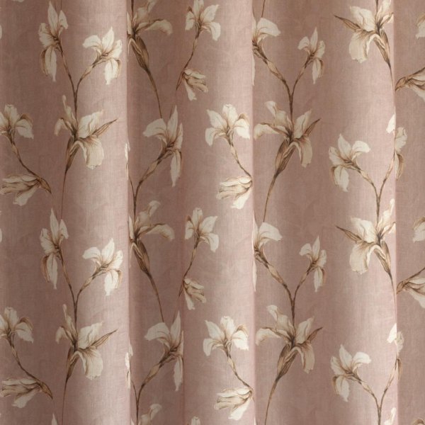 Liliom mintás mályva színű függöny