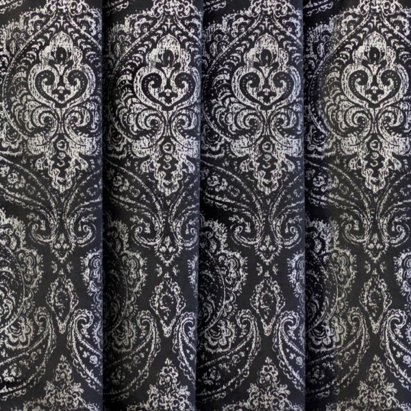 Fekete csillogó barokk mintás dekor