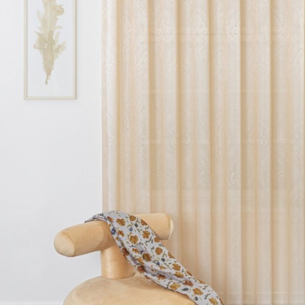 Bézs csillogó klasszikus mintájú függöny