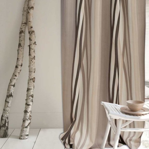 Barna csíkos dimout dekor