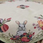 Zöld kockás nyuszis asztalközép 100x100