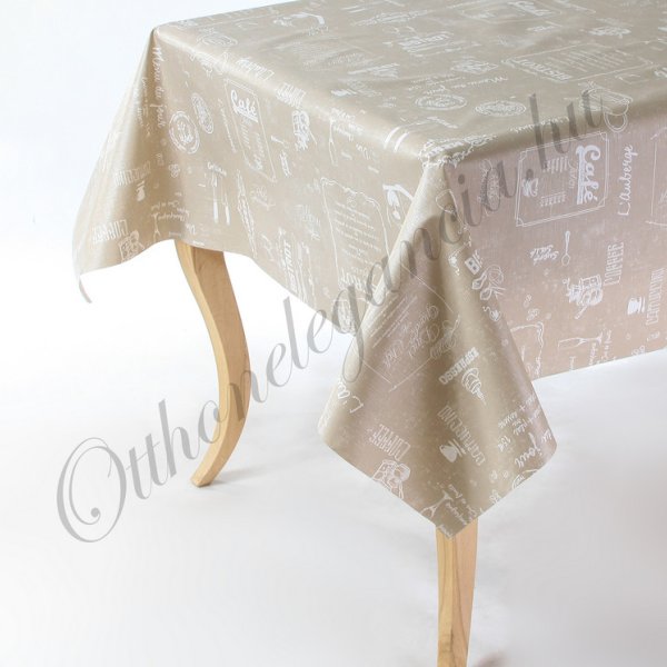 Drapp kávé mintás viaszosvászon abrosz